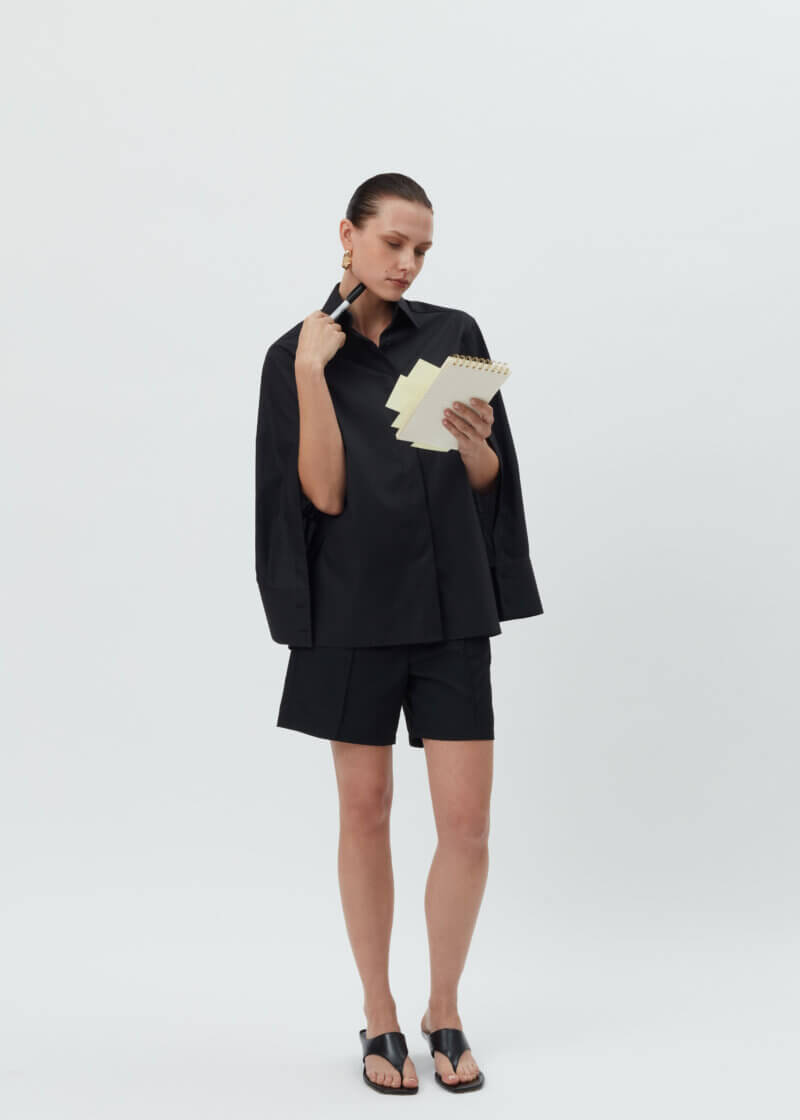 Statement Cotton Black Shirt