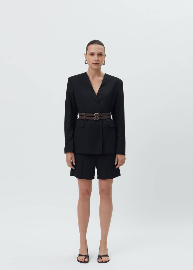 Tailored Black Bermuda with Nervir